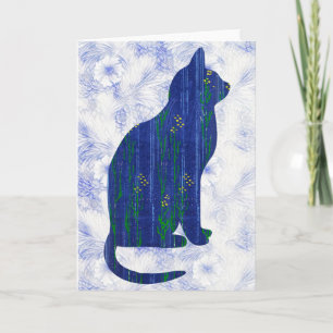 Vintages Cat Pattern Art Note Card 5 Karte