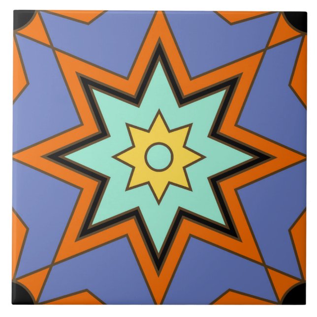 Vintages Catalina Island Tile Design Fliese (Vorderseite)