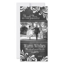 Vintages Chalkboard Danke Foto Card (4x8)