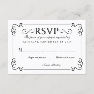 Vintages Chalkboard Elegante Wedding UAWG RSVP Karte
