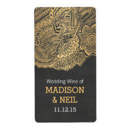 Vintages Chalkboard Gold Bohemische Hochzeitswein
