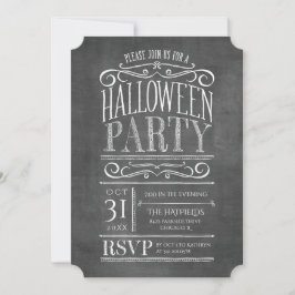 Vintages Chalkboard Halloween-Party laden ein Einladung