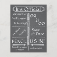 Vintages Chalkboard-Pensionskapital Save the Date 