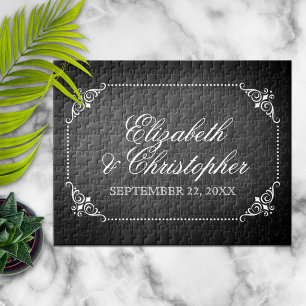 Vintages Chalkboard Personalisiert Hochzeitstag Puzzle