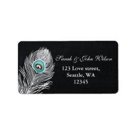 Vintages Chalkboard-Pfauenadressen-Etikett Adressaufkleber