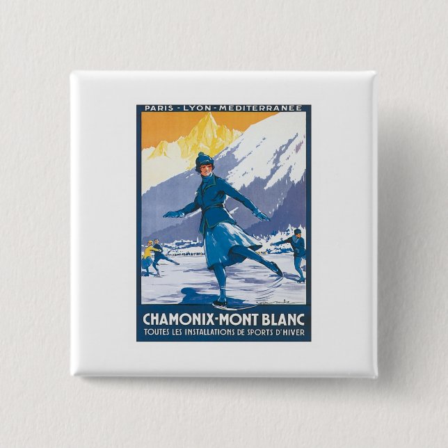 Vintages Chamonix der Montblanc Button (Vorderseite)