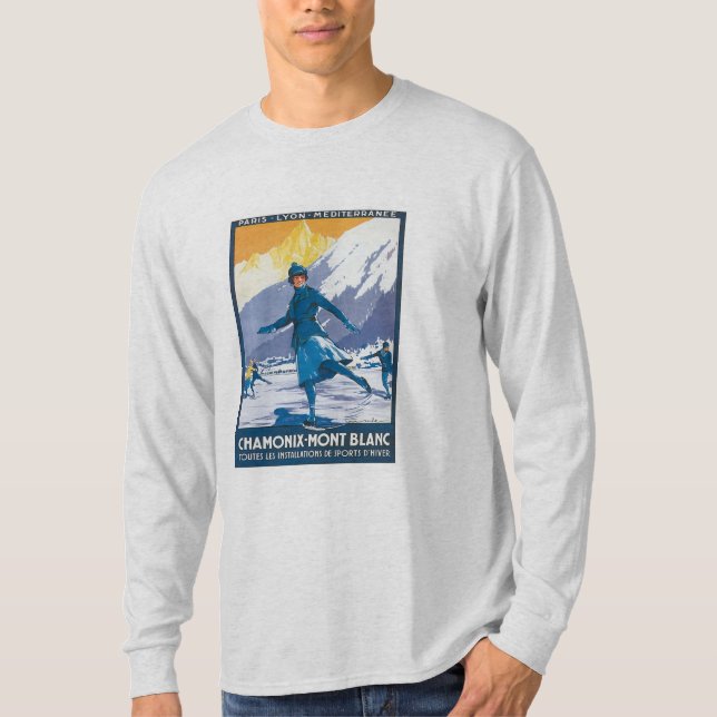 Vintages Chamonix der Montblanc T-Shirt (Vorderseite)