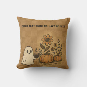 Vintages Checkerboard Ghost Fall Pumpenkaffee Kissen
