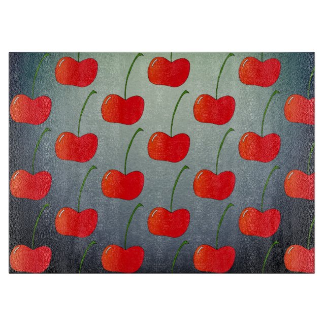 Vintages Cherry-Glasschneidbrett Schneidebrett (Vorderseite)