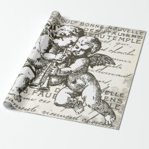 Vintages Cherub-Wrapping-Papier