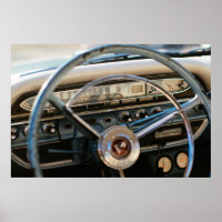 Vintages Chevy Lenkrad und Armaturenbrett