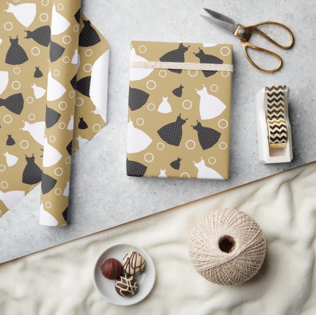 Vintages Chic Wedding Gown-Muster Geschenkpapier (Kunsthandwerk)