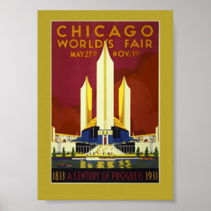 Vintages Chicago 1933 World Fair Travel Poster