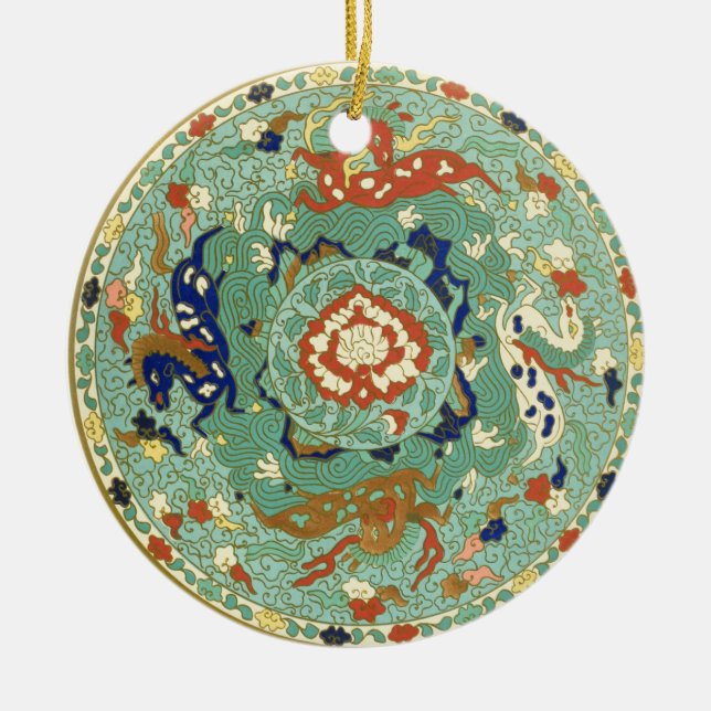 Vintages chinesisches Design Keramikornament (Vorne)