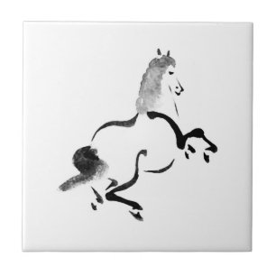 Vintages chinesisches Pferd Fliese