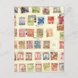 Vintages Chinesisches Porto Postkarte