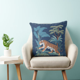 Vintages chinesisches Porzellan Tiger Bedspread Kissen