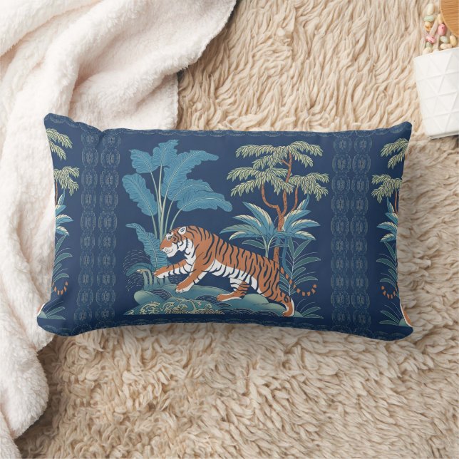 Vintages chinesisches Porzellan Tiger Bedspread Lendenkissen (Decke)