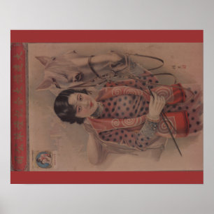 Vintages chinesisches Postkartenplakat Poster