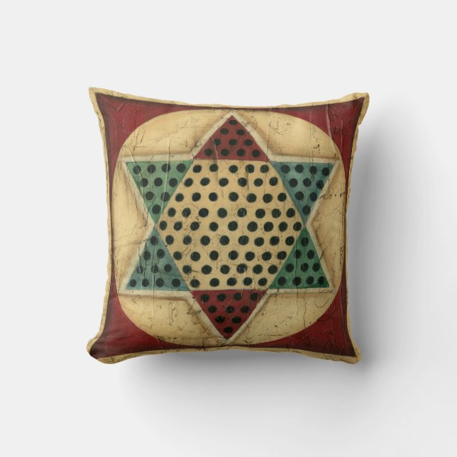 Vintages Chinesisches Schachbrett von Ethan Harper Kissen (Vorderseite)