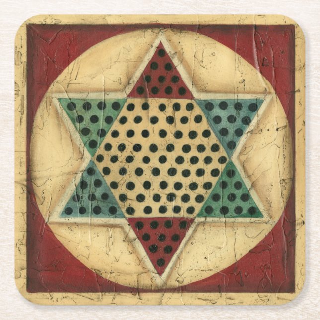 Vintages Chinesisches Schachbrett von Ethan Harper Rechteckiger Pappuntersetzer (Vorderseite)