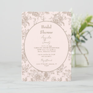 Vintages Chinoiserie Blush Brautparty Einladung