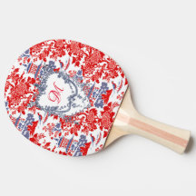 Vintages Chinoiserie Delft French Blue Monogramm