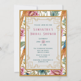 Vintages Chinoiserie Frühjahr Brautparty Einladung