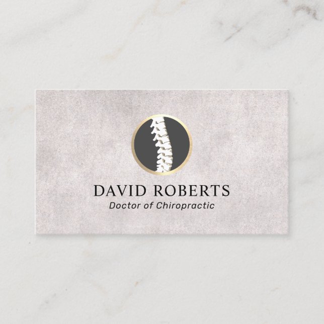 Vintages Chiropraktikum-Logo Visitenkarte (Vorderseite)