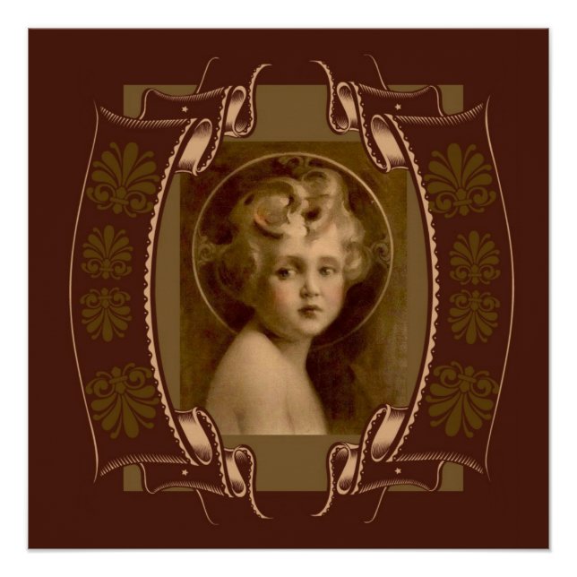 Vintages Christkind Jesus das Licht der Welt Poster (Vorderseite)