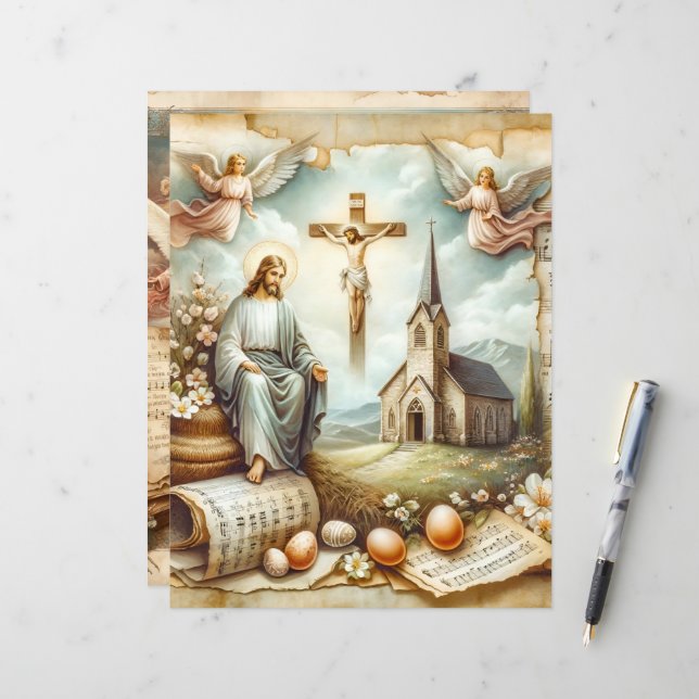 Vintages Christliches Osterbuch (Vorderseite/Rückseite Beispiel)