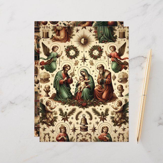 Vintages Christliches Weihnachtsbuch (Vorderseite/Rückseite Beispiel)