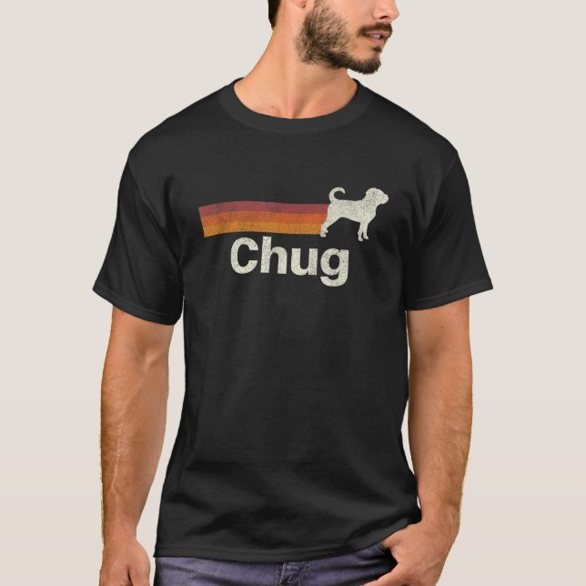 Vintages Chug Retro Mama Vater Dog T-Shirt (Vorderseite)