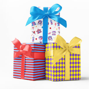 Vintages Circus Geburtstagstrio Nahtloses Papier