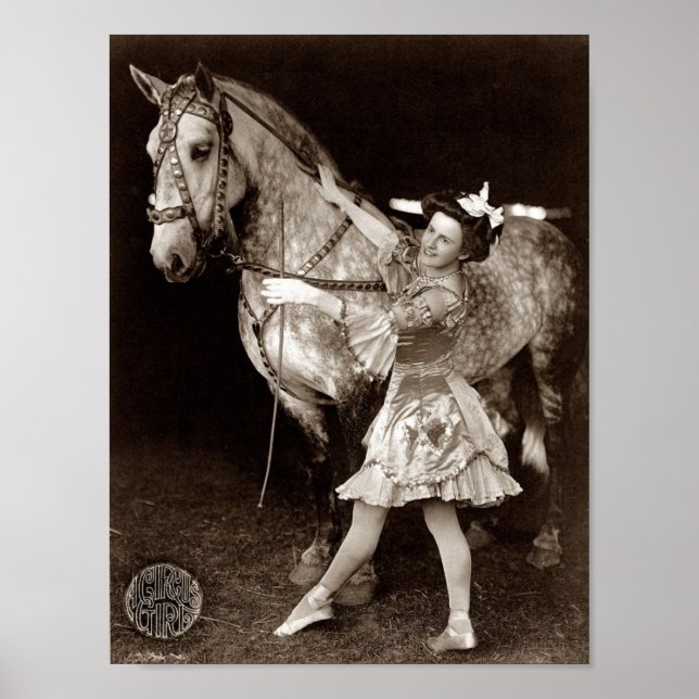 Vintages Circus Girl and Horse Poster (Vorne)