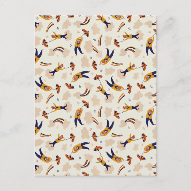 Vintages Circus Karneval Clown-Party Feiertagspostkarte (Vorderseite)