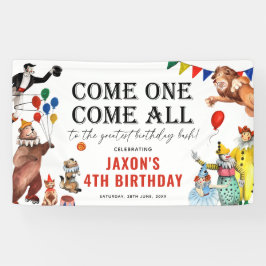 Vintages Circus Karneval Geburtstag Banner