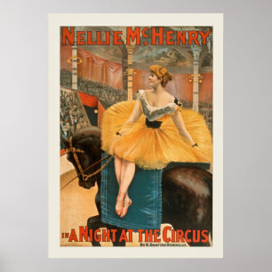 Vintages Circus Night Poster