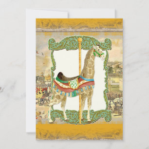 Vintages Circus Poster, Giraffe Babydusche Einladung