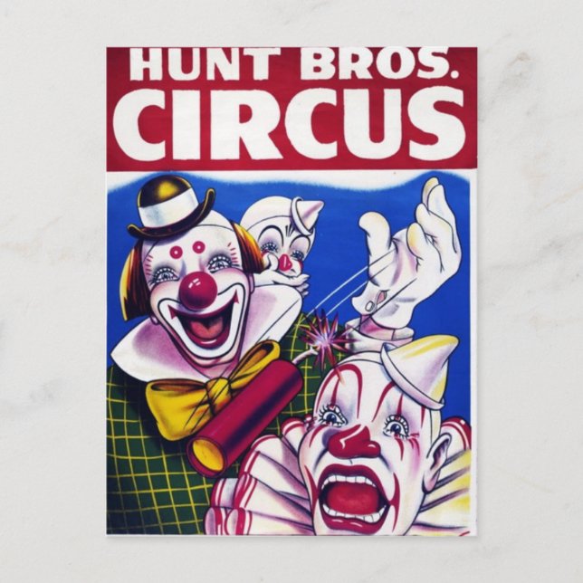 Vintages Circus Poster Postkarte (Vorderseite)