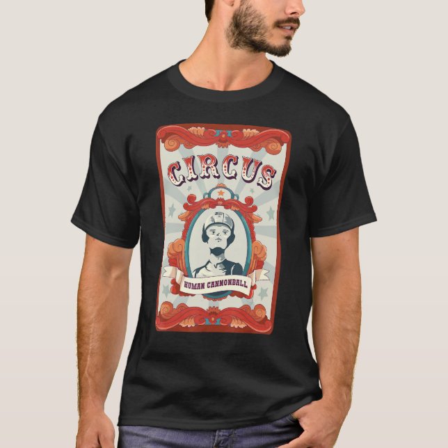 Vintages Circus Staff Abzeichen Cannonball T-Shirt (Vorderseite)