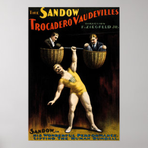 Vintages Circus Strongman-Werbeplakat Poster