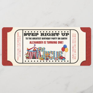 Vintages Circus Ticket Geburtstagsparty Einladung