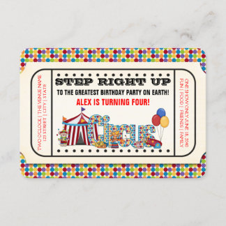 Vintages Circus Ticket Geburtstagsparty Einladung