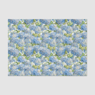Vintages Classic Blue Hydrangea Blumenmuster Seidenpapier