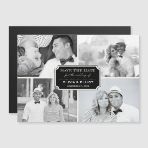 Vintages Classic Buchzeichen Vier Foto Magneteinladung