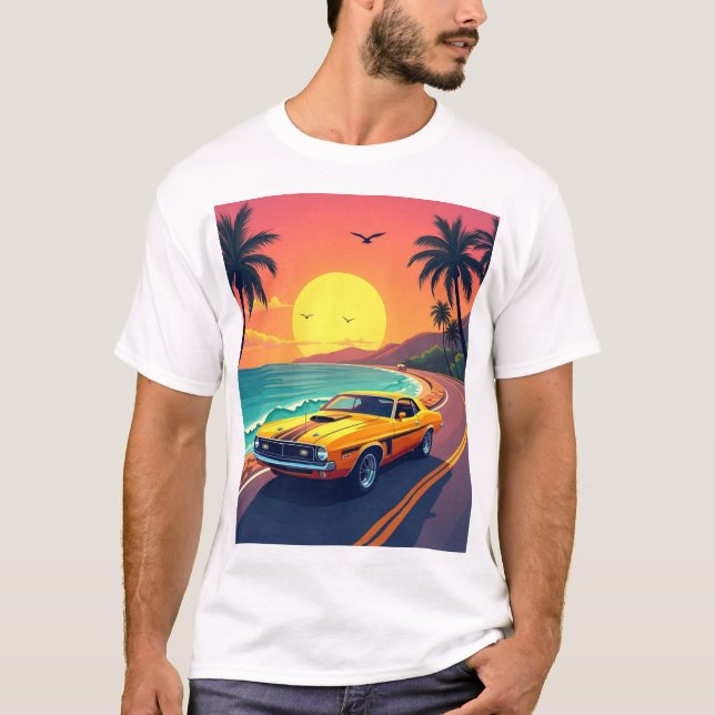 Vintages Classic Car Graphic T-Shirt - Retro Auto  (Vorderseite)