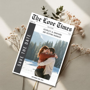 Vintages Classic Newspaper Wedding Winter Foto Save The Date