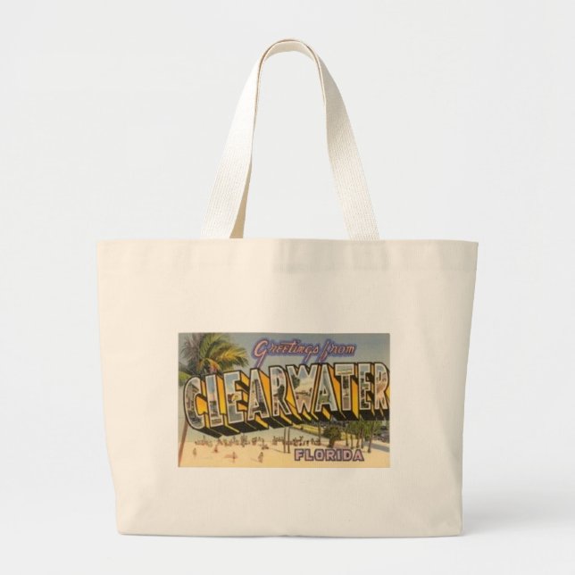 Vintages Clearwater Florida Jumbo Stoffbeutel (Vorne)