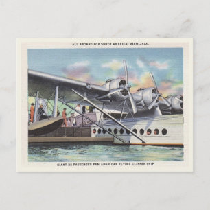 Vintages Clipper-Schiff Miami Florida Postkarte